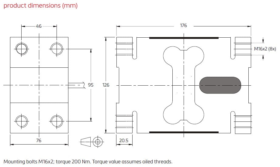 Dimensions of Flintec PC91