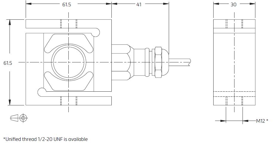 Dimensions of Flintec UB6