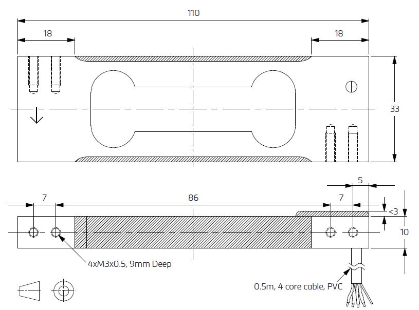 Dimensions of PA3