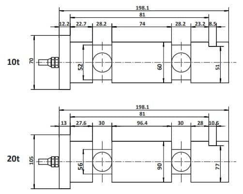 Dimensions of Celltec DNP5